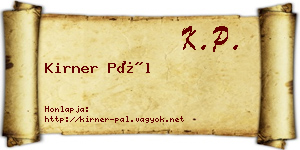 Kirner Pál névjegykártya